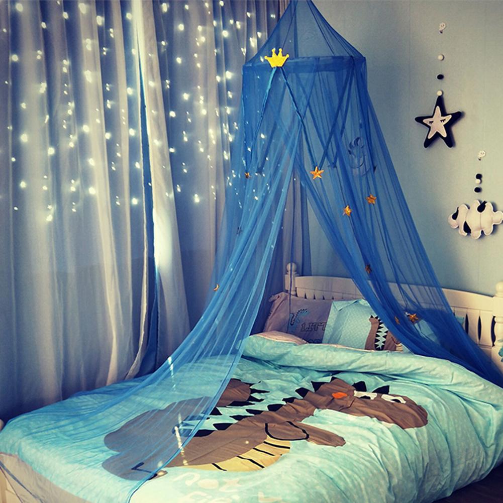 Children's Dome Mosquito Net Princess Room Bed Net European Style Hanging Bed Curtain Decorative Drape Playing House Tent: Blue