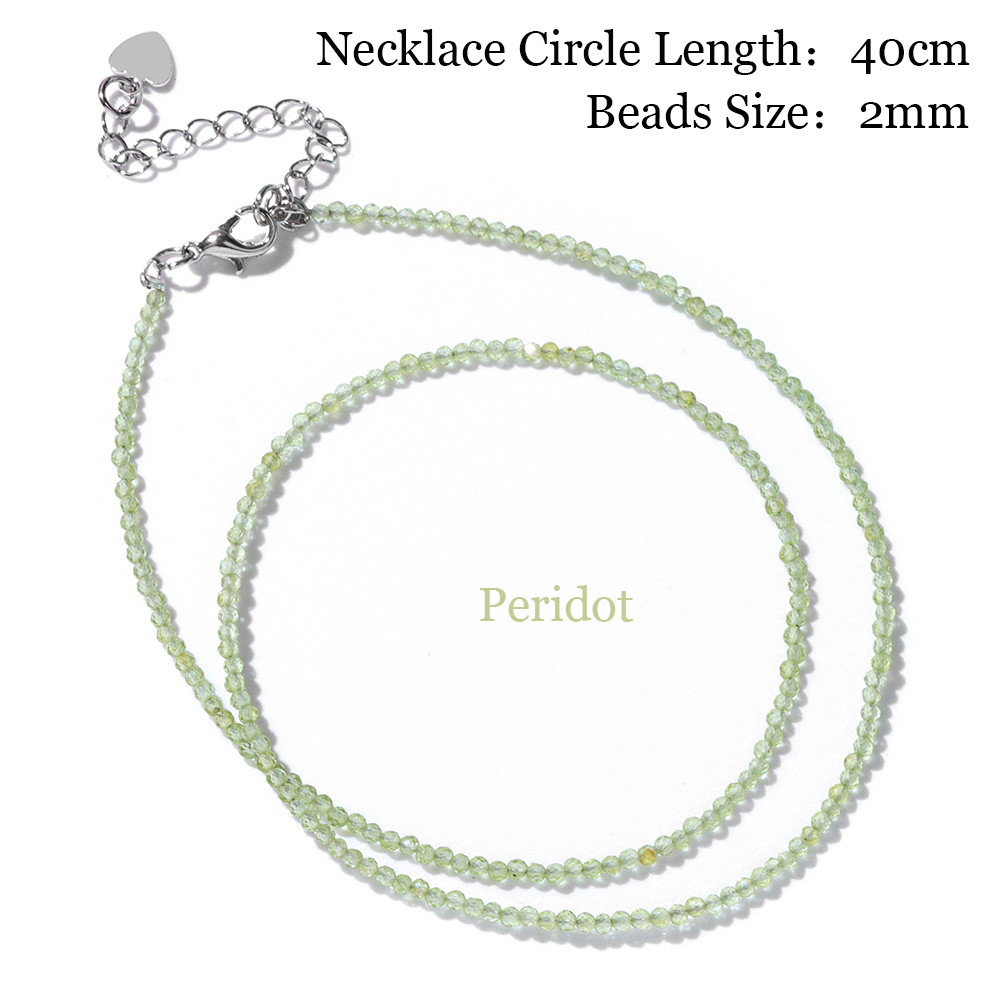 Mini Steen Kralen Ketting 2mm Facet Natuurlijke Agat Quartz Kettingen Vrouwelijke Mode Party Choker voor Vrouwen Meisjes Sieraden: Gerhodineerd