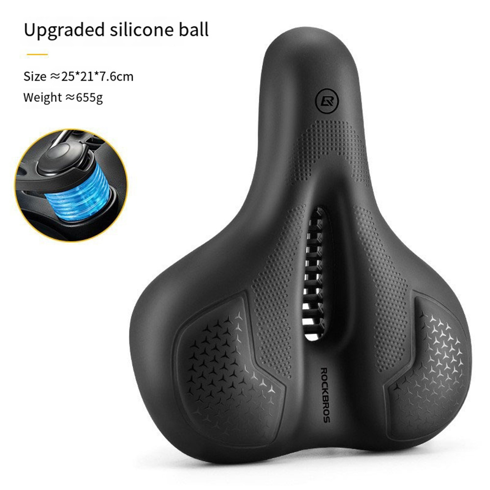 ROCKBROS Fietskussenzadel, comfortabele racefietsstoel, schokdemper verdikte fietsaccessoires: WIT