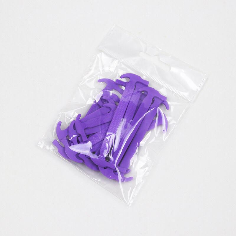 Lacets élastiques en Silicone pour baskets, sans attaches, faciles à mettre et à enlever, pour paresseux, unisexe, 12 pièces/1 ensemble: Violet