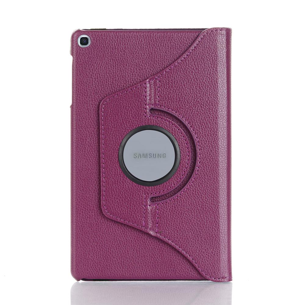 Nowy Coque dla Samsung Galaxy Tab A 8.0 2019 SM-T290 T295 T297 przypadku 360 obrót inteligentne etui z PU dla Samsung Tab A 8.0 T290 okładka: Purple