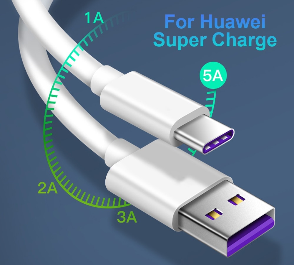 5A Usb C Datakabel Super Lading Quick Fast Opladen Charger Cord Wit Voor Huawei P40 P30 Pro P20 Lite mate 30 20X10