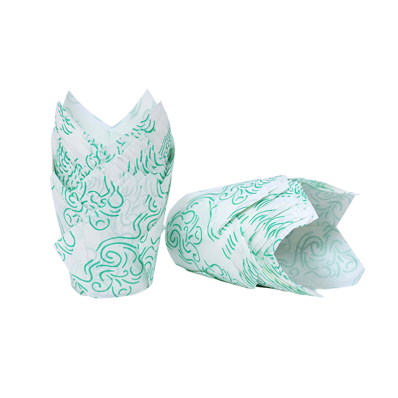 50Pcs Newspaper Style Cupcake Liner Baking Cup For Wedding Party Caissettes Tulip Muffin Cupcake Paper Cup Oilproof Cake Wrapper: SKY BLUE