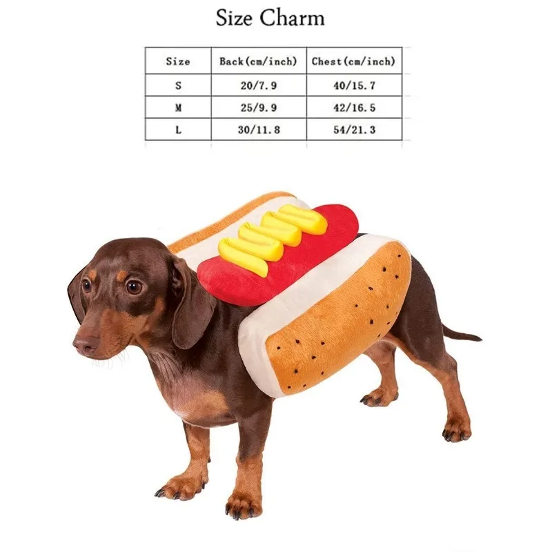 Pet Dress Up Costume Dog Shaped Dachshund Sausage Adjustable Cosplay Clothes Funny Warm for Puppy Dog Cat Dress Up Supplies