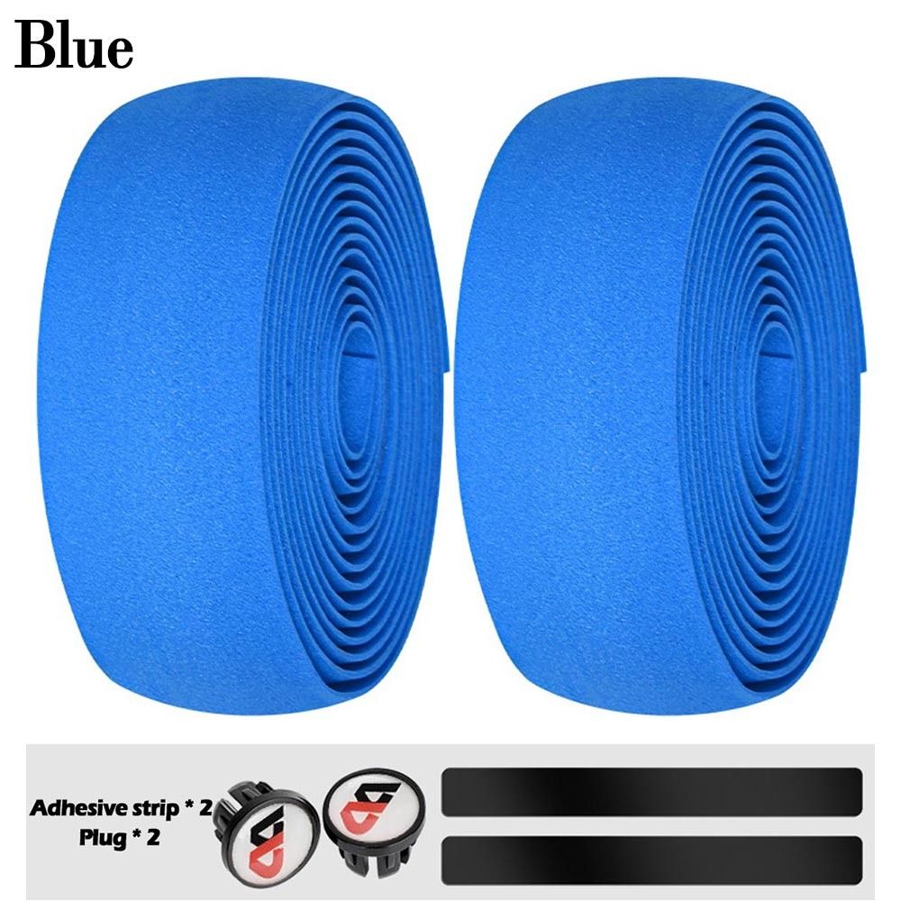 Cinta de goma EVA para manillar de bicicleta, cinta de camuflaje de alta elasticidad, amortiguación antideslizante, para ciclismo de carretera, 2 piezas: Azul marino