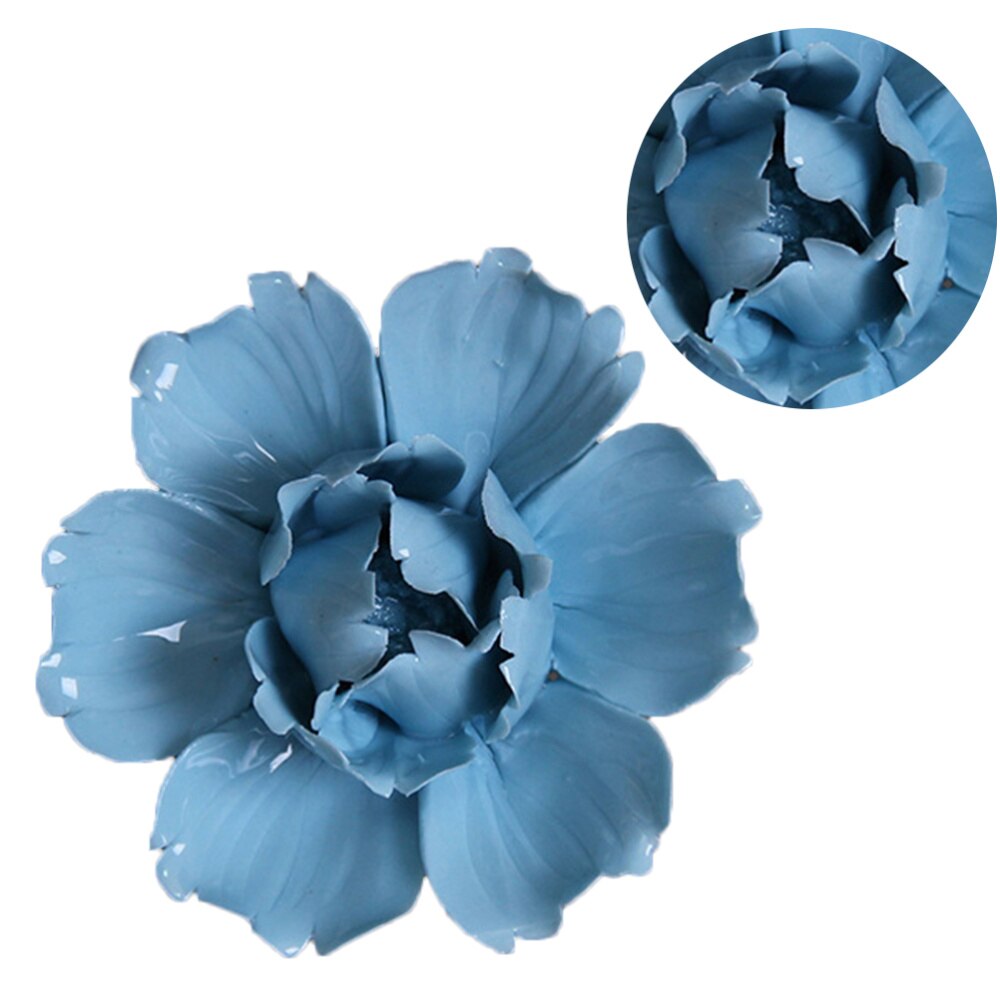 Fleur d'art en céramique murale suspendue, décor artisanal stéréoscopique artificiel pivoine de Luoyang pour salon
