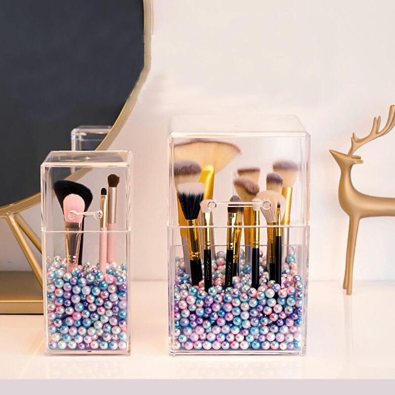 Kirkas meikkisivellin säilytyslaatikko kosmeettinen järjestäjä muovilaatikko huulipuna näyttö teline säilytysämpäri akryyli kylpyhuonetarvikkeet