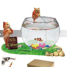 Round tank for goldfish aquarium and turtle clear glass round fish tank for aquarium 15x10x9CM plant pot hydroponic vase: B 15x10x9CM