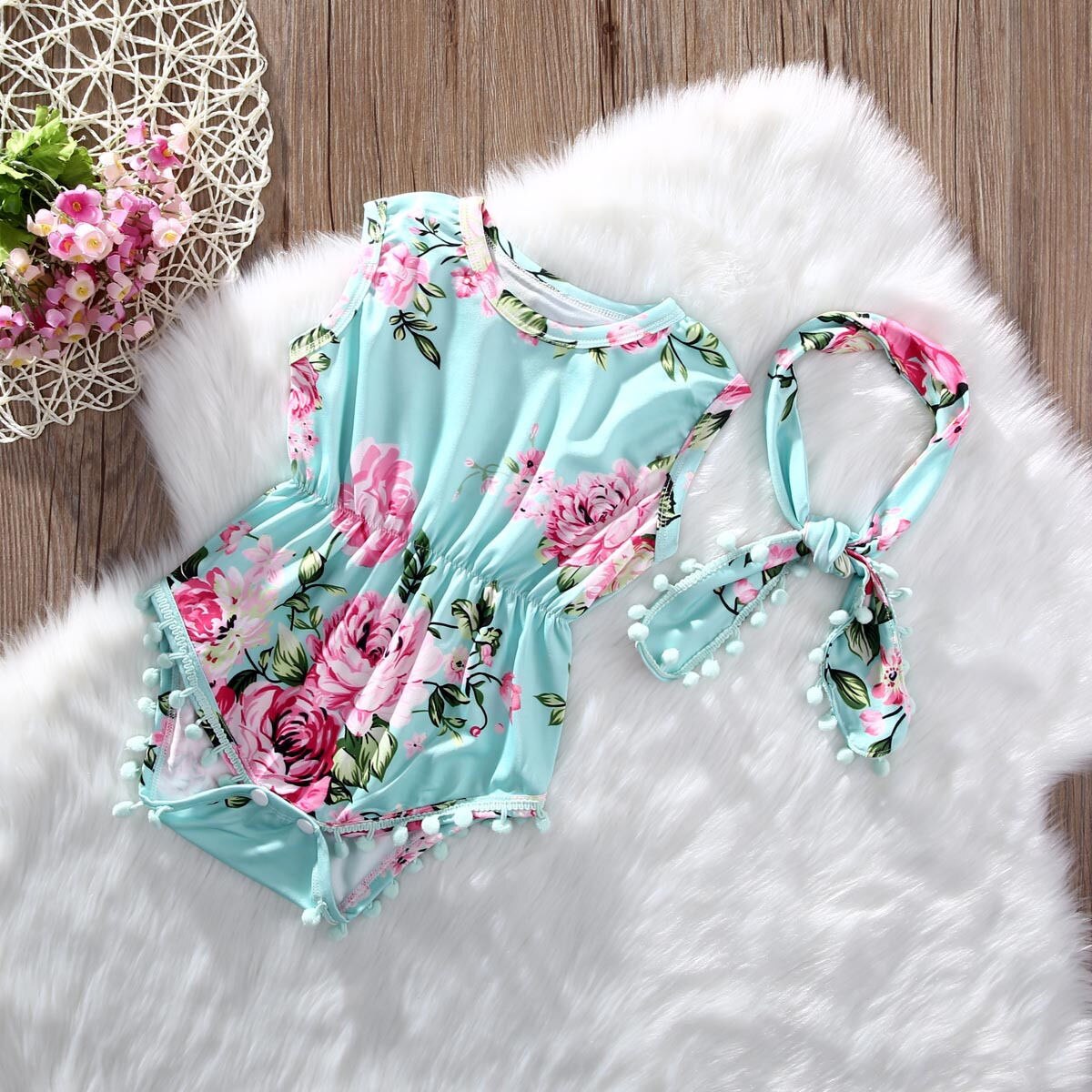 Pudcoco meisjes jumpsuits 0-24m schattige babymeisjes bloemen romper trui jumpsuit zonnepak outfits kleding