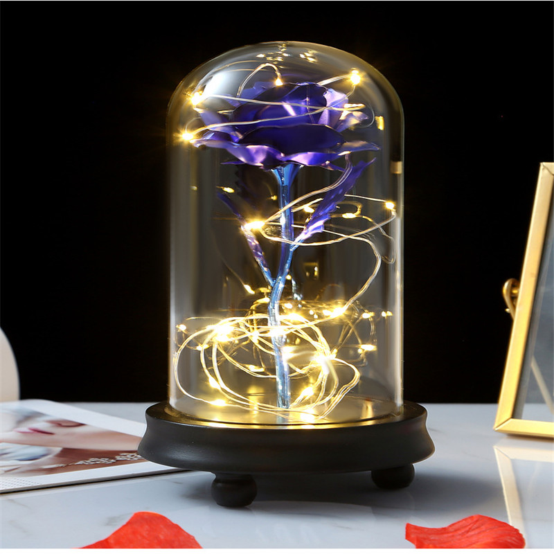 Medium Beauty And The Beast Rose Forever Rose LED Flashing Rose Forever Rose Lamp Night Light Romantic Valentines Day: C