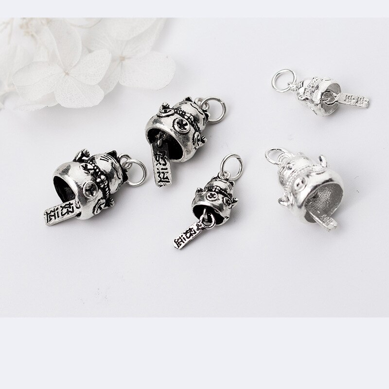 925 Sterling Silber Glück Katze Glocke Reize Multi Größe Handwerk Glück Anhänger Für DIY Schmuck Machen Materialien