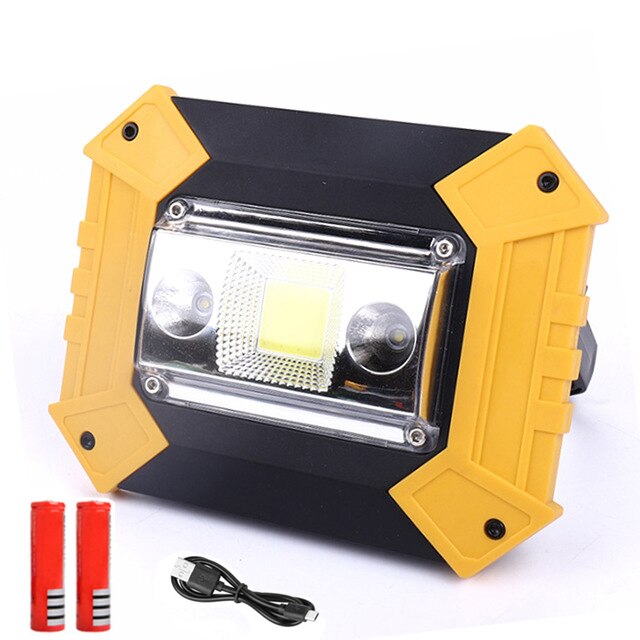 400W Portable Work Light Portable Spotlight Cob Work Lamp Rechargeable Flashlight Waterproof Camping Lamp Outdoor Searchlight: Package E