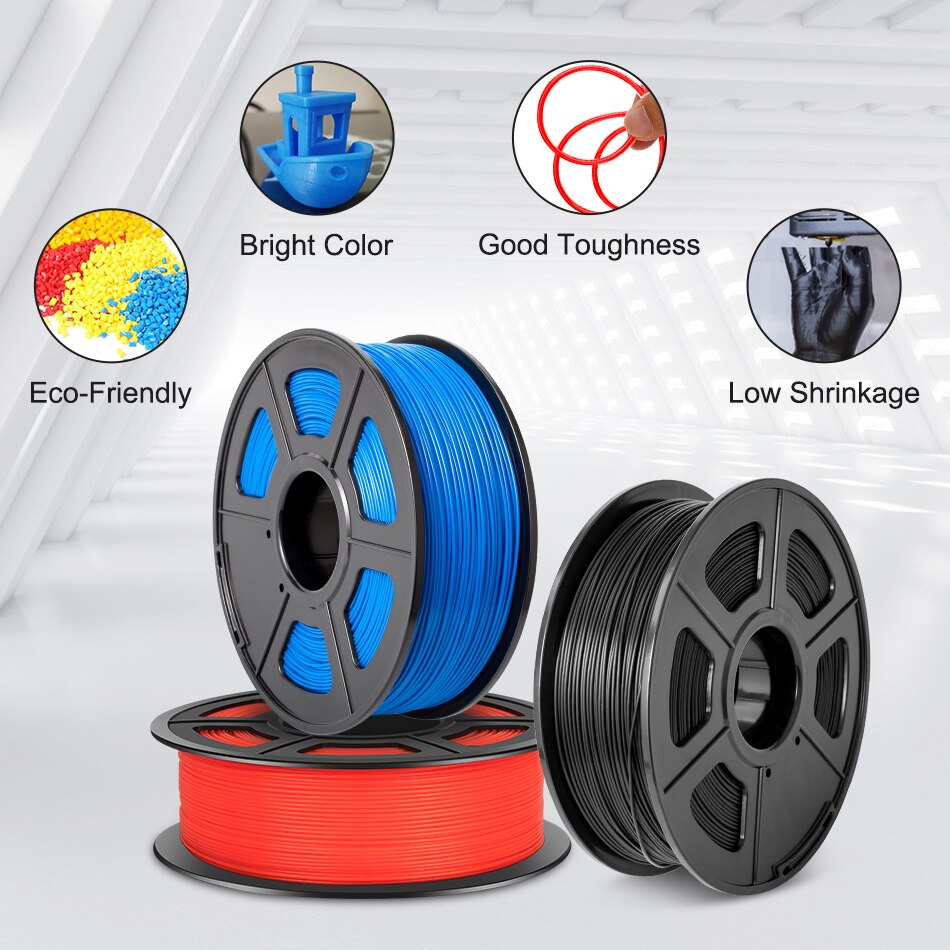 3D Printer Filament Skin PLA 1.75mm 1KG/2.2LB Spool Black Color with Lenght of 335m in Dimensional Accuracy+/-0.02mm