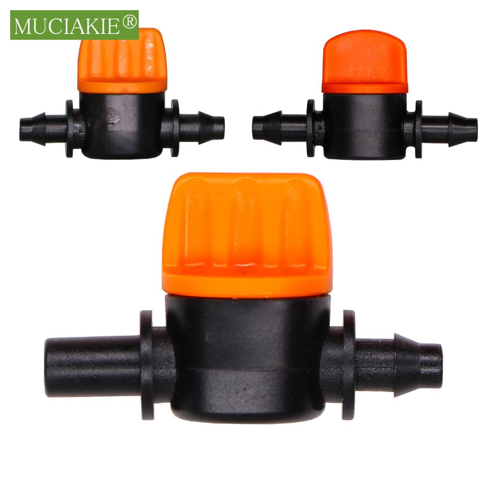 20 Pieces Drip Irrigation Micro Valve Irrigation Switch 4/7 Tubing Hose Barb Water Stop Connector Garden Supplies Accessories