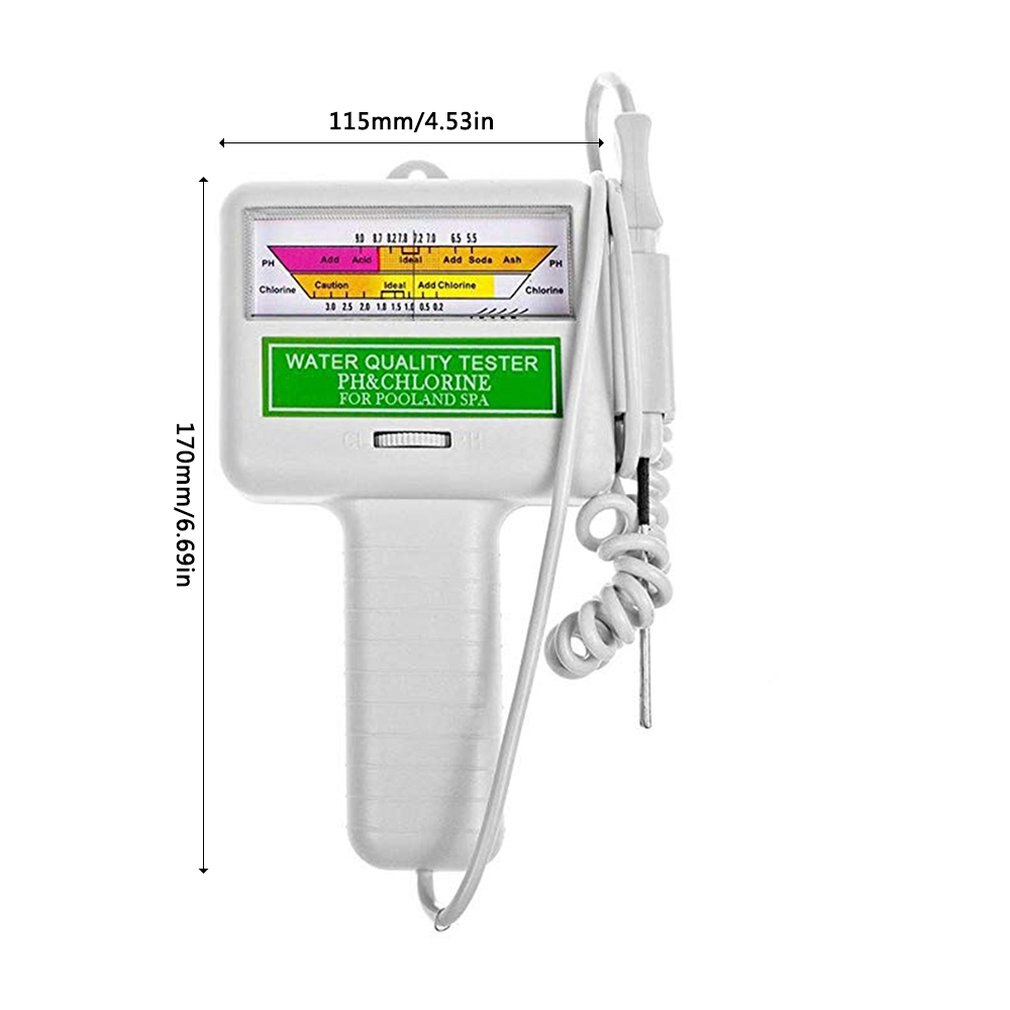 Medidor de Ph Cl2, 1 Uds., Pc-101 de cloro, portátil, para casa, piscina, Spa, acuario, Monitor de prueba de Ph, blanco