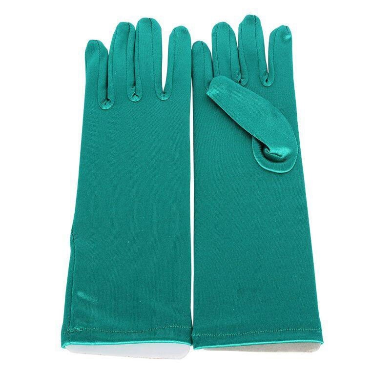 Handschoenen voor meisjes lange prinsessenhandschoenen meisjeshandschoenen verjaardag blauwe trouwjurk effen handschoen voor kostuumaccessoires satijn: 1