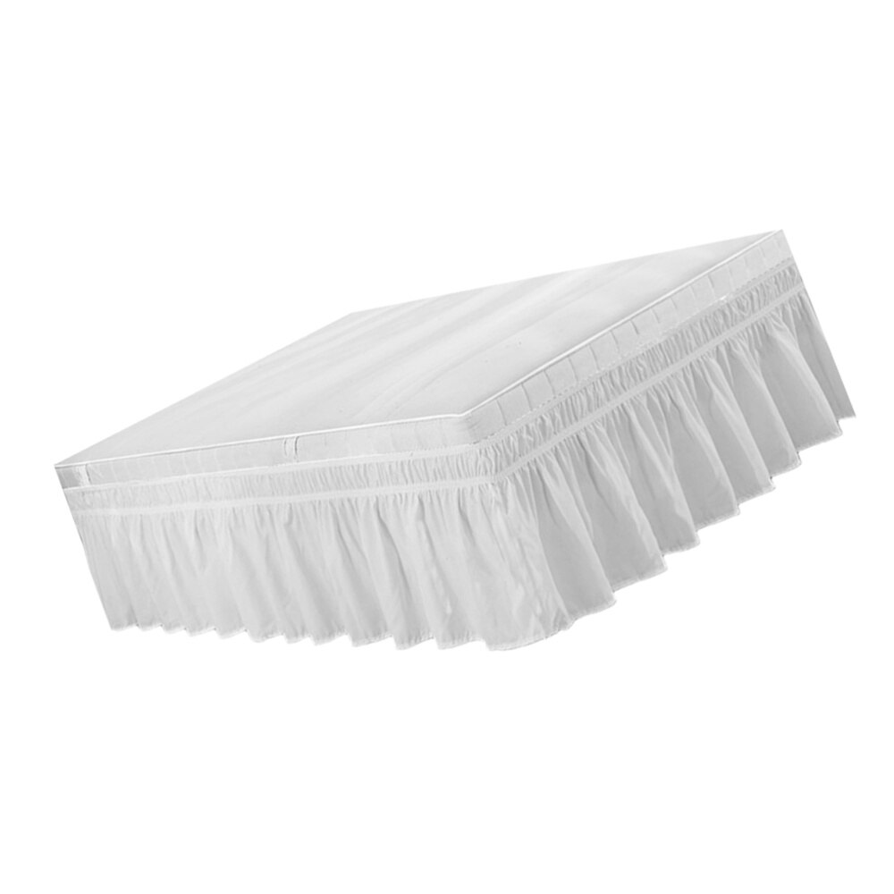 Elastic Dust Ruffle Bed Shirt Polyester Bed Bedding Pleated Skirt for Home Hotel - 100x200cm (White): 180x200cm
