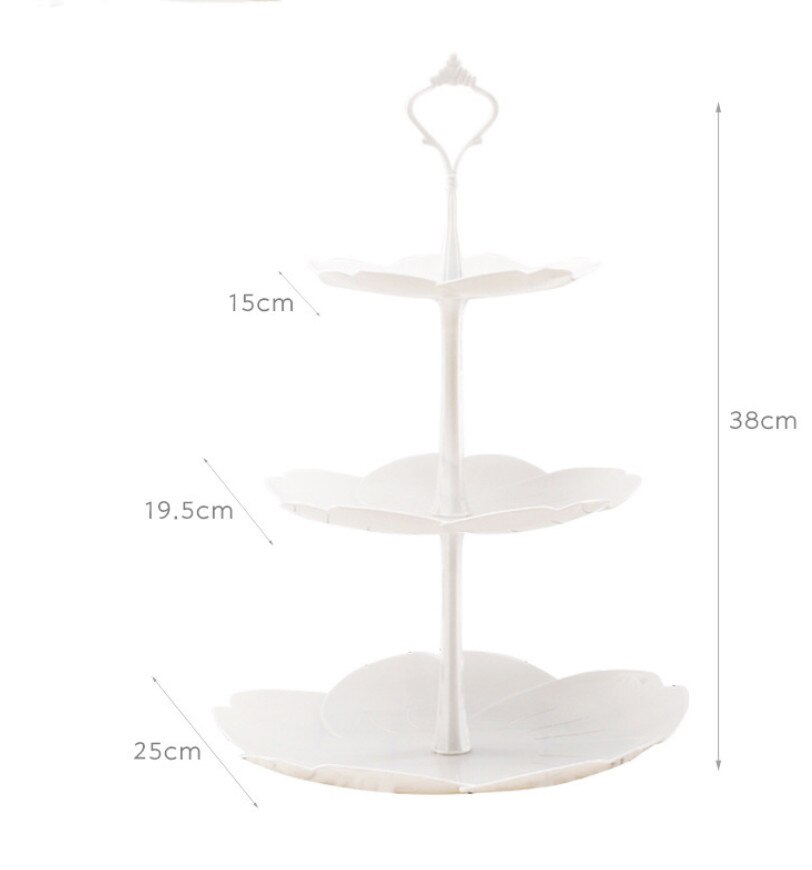 3 Tier Cake Stand Dessert Cup Cake Beugel Bruiloft Platen Party Servies Tool Verjaardag Wedding Party Dessert Platen: Cherry blossoms