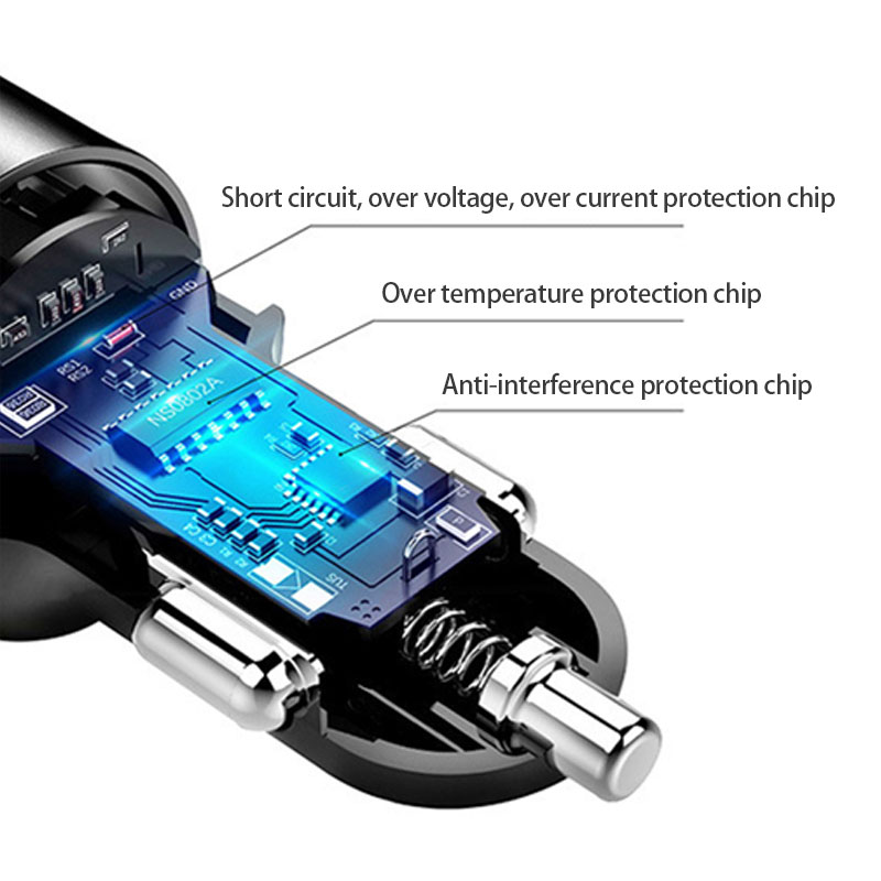 12v-24v bil sigarettenner lader usb auto  qc 3.0 hurtiglading 3 usb splitter adapter til mobiltelefon dvr gps  mp3 frakt