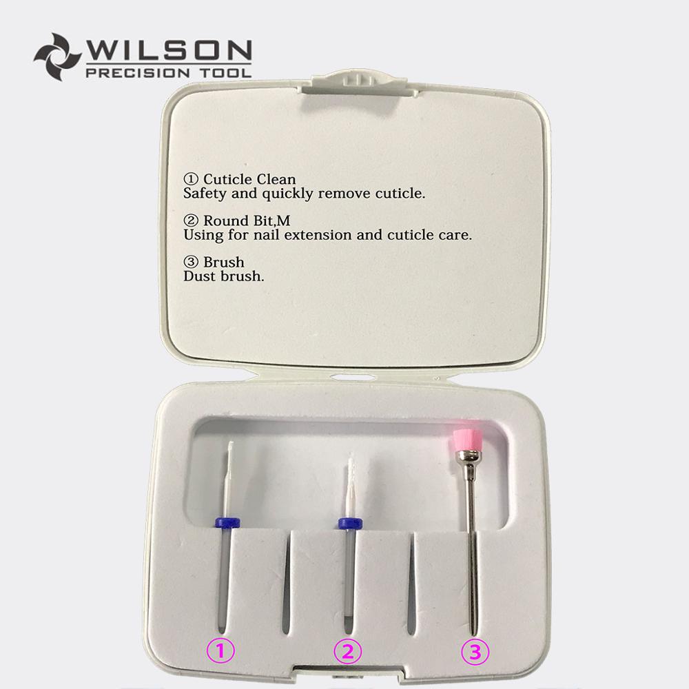 Kit de nettoyage de cuticules en céramique K8 (3 pièces)-foret à ongles en carbure WILSON