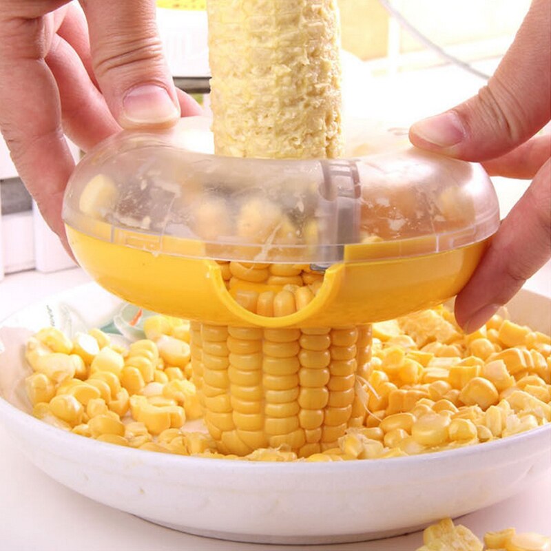 Round Stripping Device Corn Stripper Cob Remover Kerneler Kitchen Novelty Corn peeling Threshing One Step Corn Kerneler Peeler