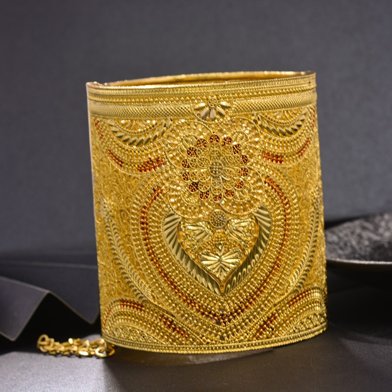 Wando luxurio Braut 24K Gold Farbe Dubai Armreifen Für Frauen Afrikanische Äthiopischen Armbänder für Frauen Hochzeit Schmuck Party