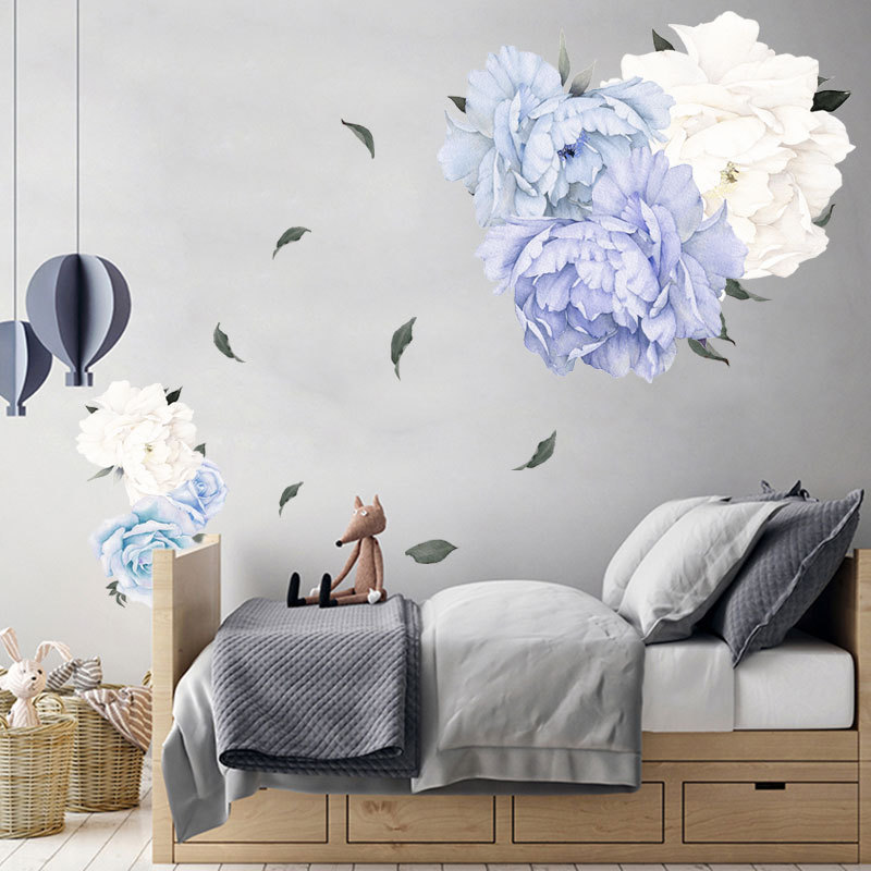 Pæon vægklistermærker til stue soveværelse tv sofa baggrundsvæg miljøvenlige blomster vægklistermærker vinyl vægmalerier plakat