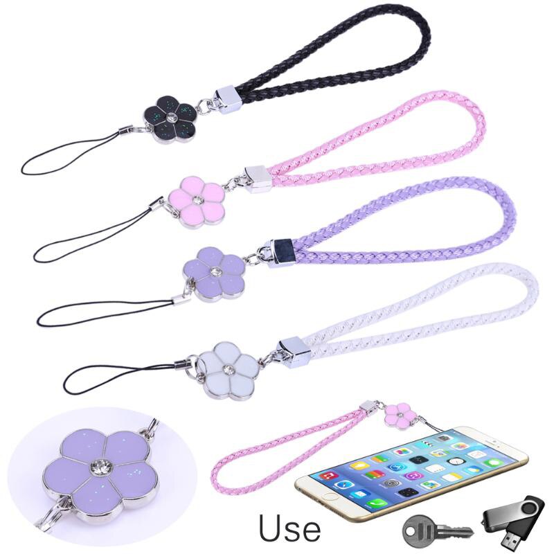 10 Colors Phone Braided Lanyard for Keys ID card USB stick Cell Phone Strap flower Weave rope Non-slip Short Lanyards Universal