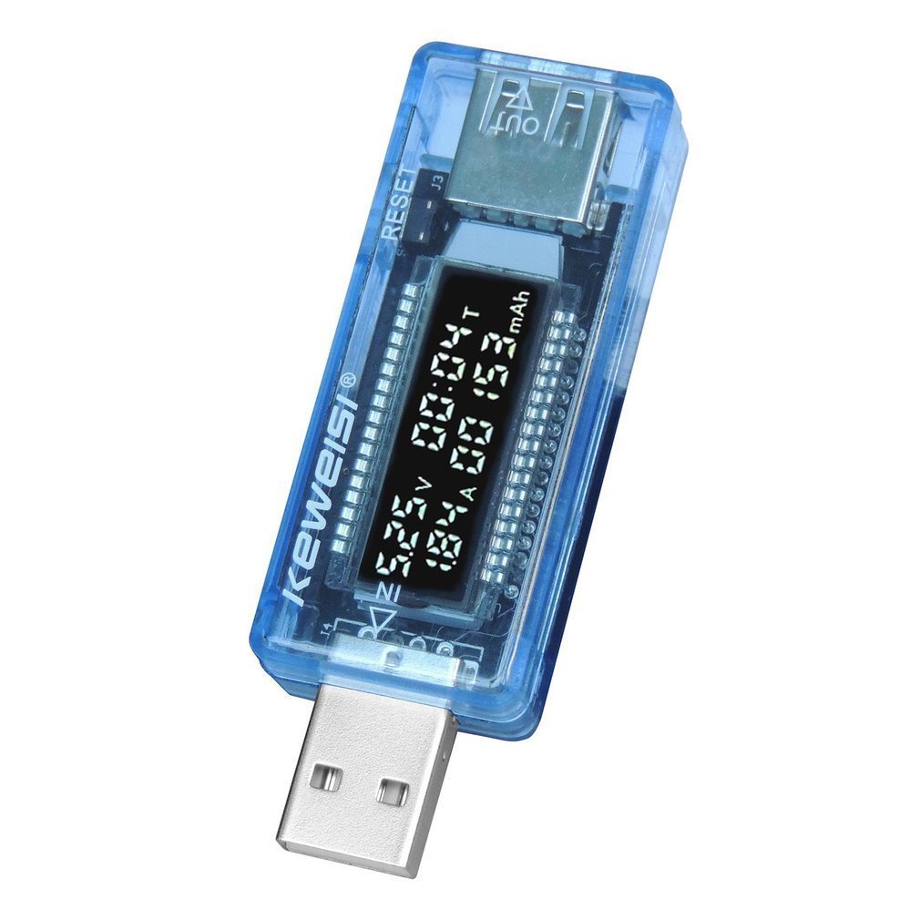 LCD USB Detektor USB Volt Strom Spannung Ladegerät Kapazität Tester Meter Voltmeter Amperemeter Stecker: Default Title