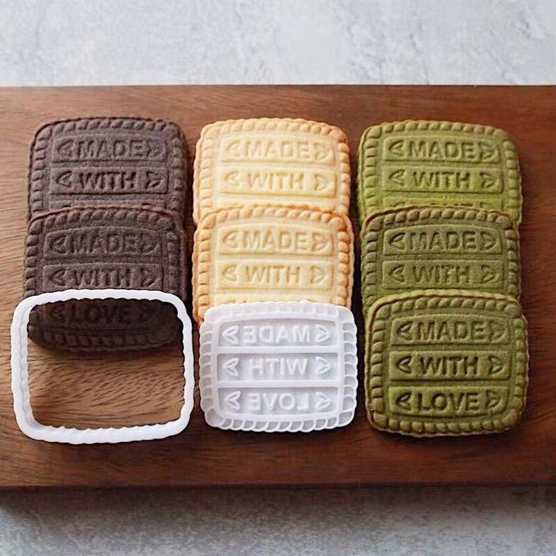 Nowe napisy foremki robić ciastek formy z dobre życzenia walentynki stempel robić ciastek narzędzie robić pieczenia ciasta herbatniki forma robić lukru cukru tłoczenie: E1984
