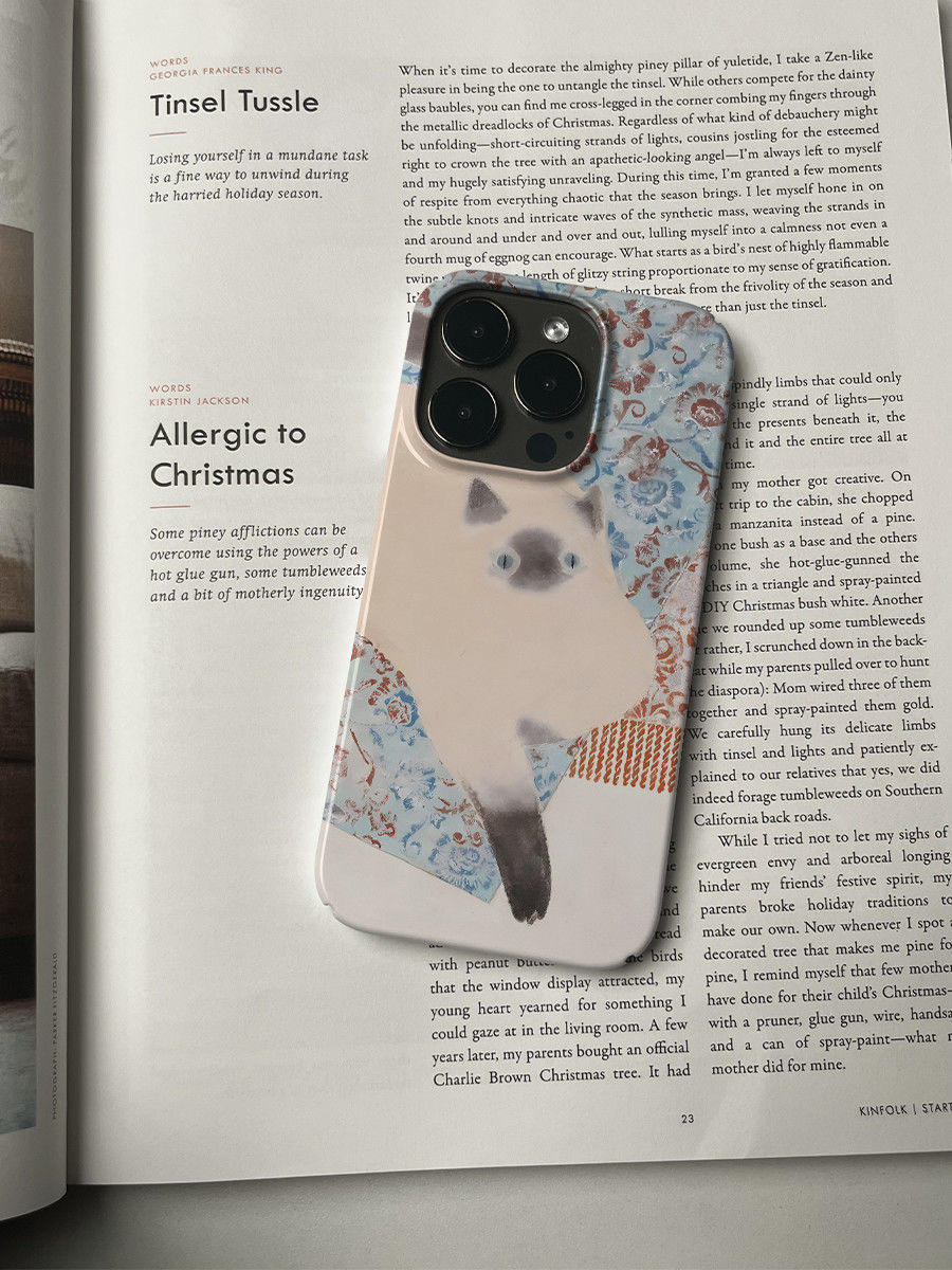 Vintage Ins Olieverfschilderij Siamese Kat Artistieke Mooie Telefoon Hoesje Voor Iphone 15 14 11 12 13 Pro Max Plus Achterkant