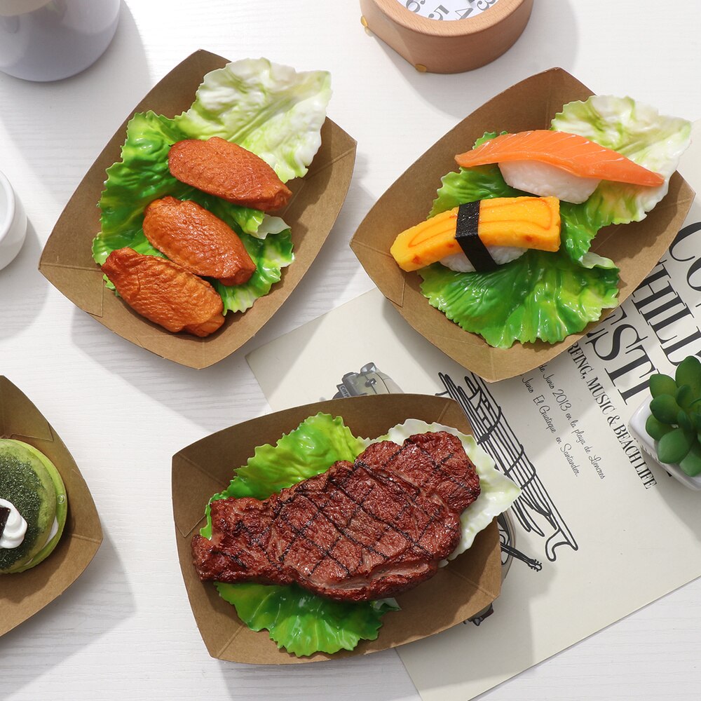Toyvian 50 stk skipsform ta ut beholdere enkel bretteboks kraftpapirboks lunsj salatkartong til fest