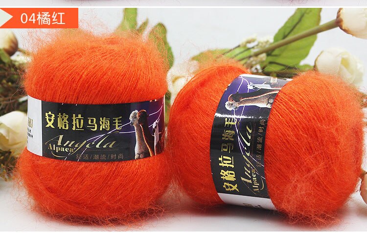 Mylb 6 nystan bästa mjuka mohairgarn för handstickning ull virkgarn att sticka minkullsgarn mohairull för stickning: Färg 4