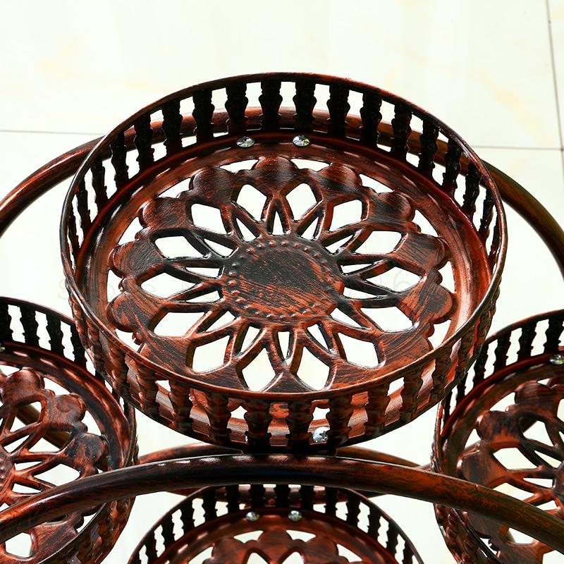 Żelazny stojak na kwiaty wielowarstwowy kwiat półka kryty przestrzeni miejsca zielony rozwalać się balkon stojak robić salonu z kołem wieszak na garnki