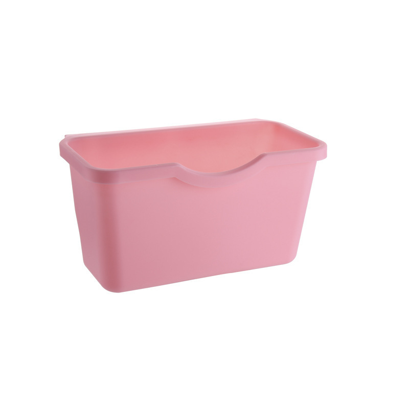 2 Size Kitchen Cabinet Door Hanging Trash Garbage Bin Can Rubbish Container Storage Boxes Cupboard Door Back Hanging Cans: L pink