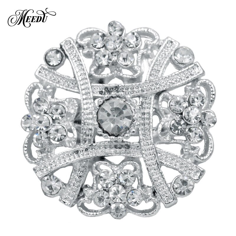 MIEG Clear Rhinestone Bijoux Pins Bloem Broches Voor Vrouwen Wedding Party Decoratie Charmant Sieraden: 636S