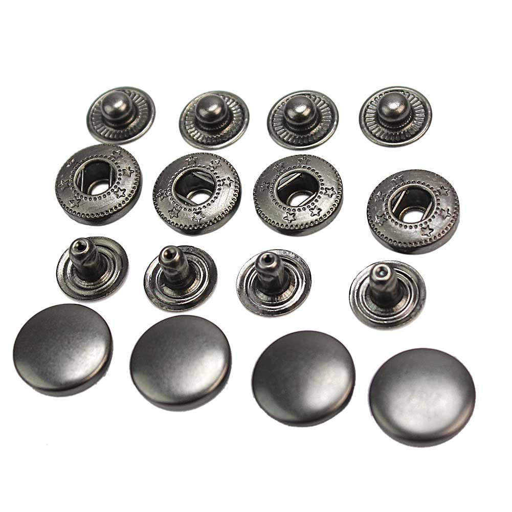 50pcs Diameter 13mm Black Snap Fastener Press Buttons Sewing Leather Craft Clothes Bags Artesanatos Acessorios