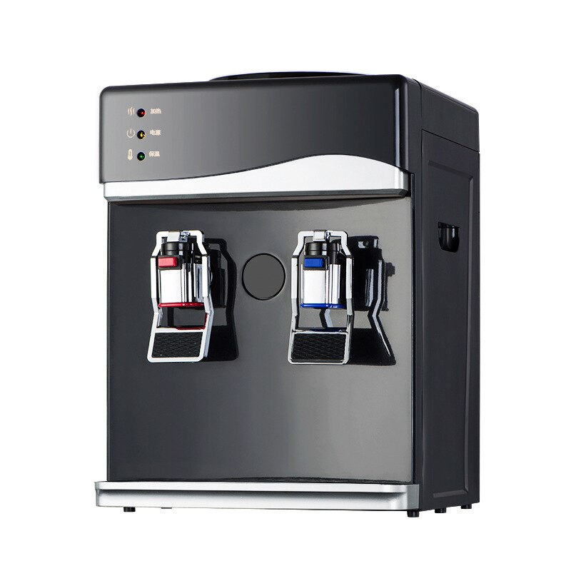 Mini Electric Cold Water Dispenser Machine Dormitory Household Drink Water Dispenser Desktop Vertical Water Heating Boiler: Hot water Silver / US