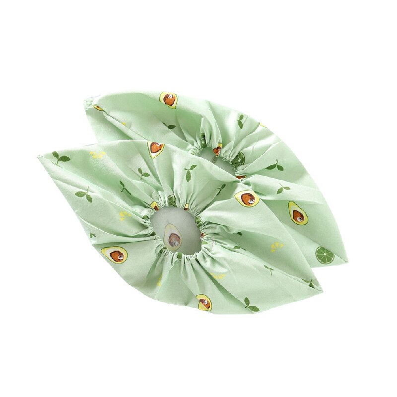 1Pair Thicken Reusable Elastic Shoe Cover Student Machine Room Print Dust Proof Feet Covers Home Indoor Antiskid Overshoes: Green