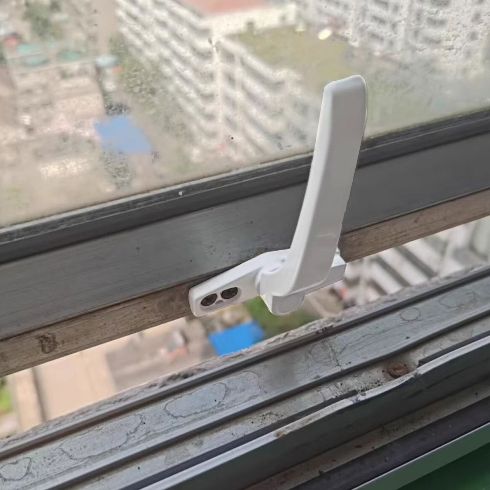 2 stk. venstre højre vindueshåndtag til hjemmebeslag i aluminiumslegering, praktisk montering til husholdningsbrug