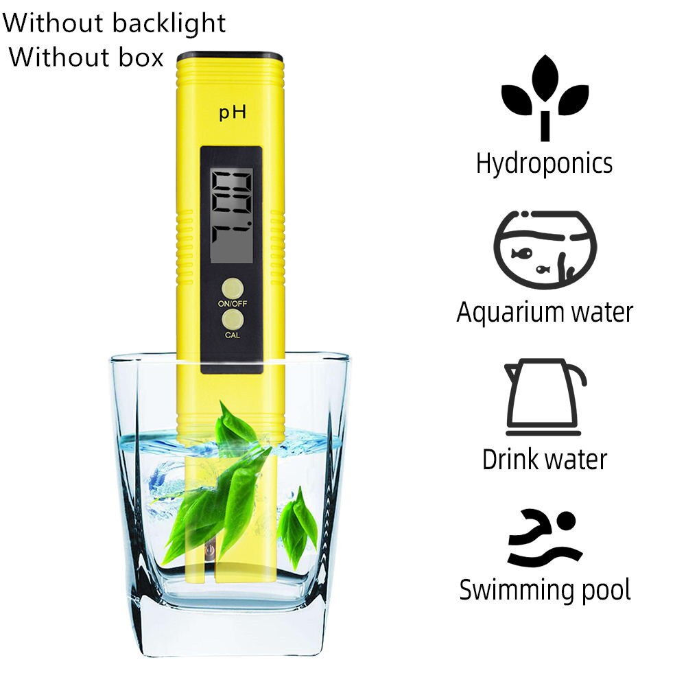PH Meter Digital Acidity Tester Water Waterproof Test Tool Purity Monitor 0.01 PH Detector for Aquarium Pool 20%OFF: B without backlight