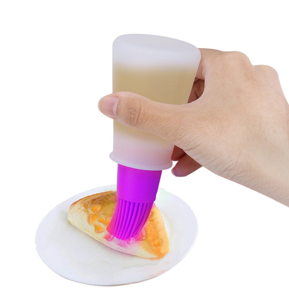 3Stck Tragbare Heften Pinsel Silikon Flasche Mit Pinsel Für Küche Backen BBQ Gebäck Backen Werkzeuge