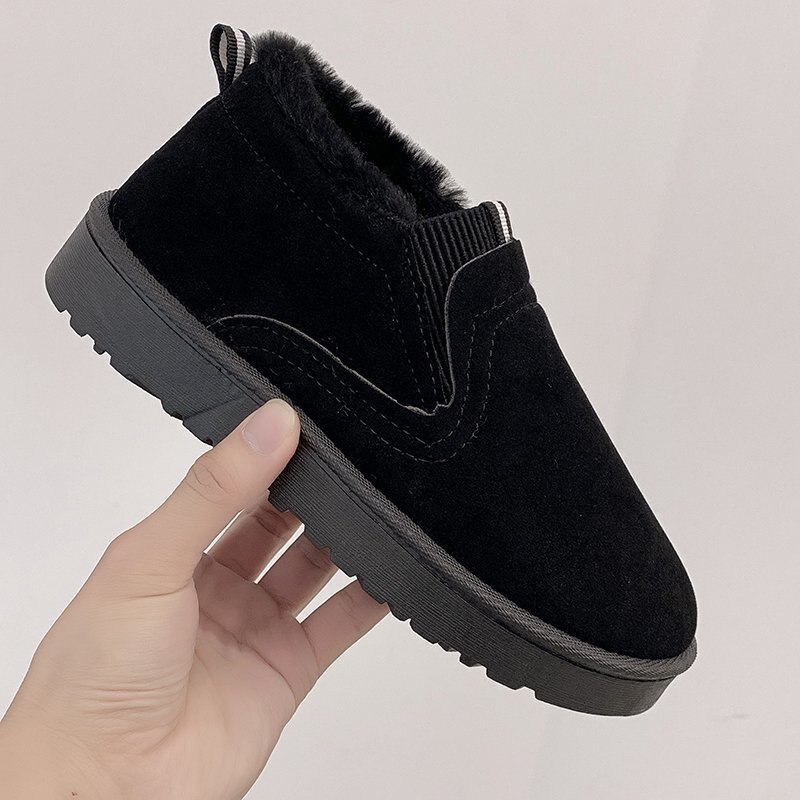 Quheng Sports and Leisure Walking Shoes Plush Cloth Shoes Warm Shoes Winter beauty Favorite: black / 40