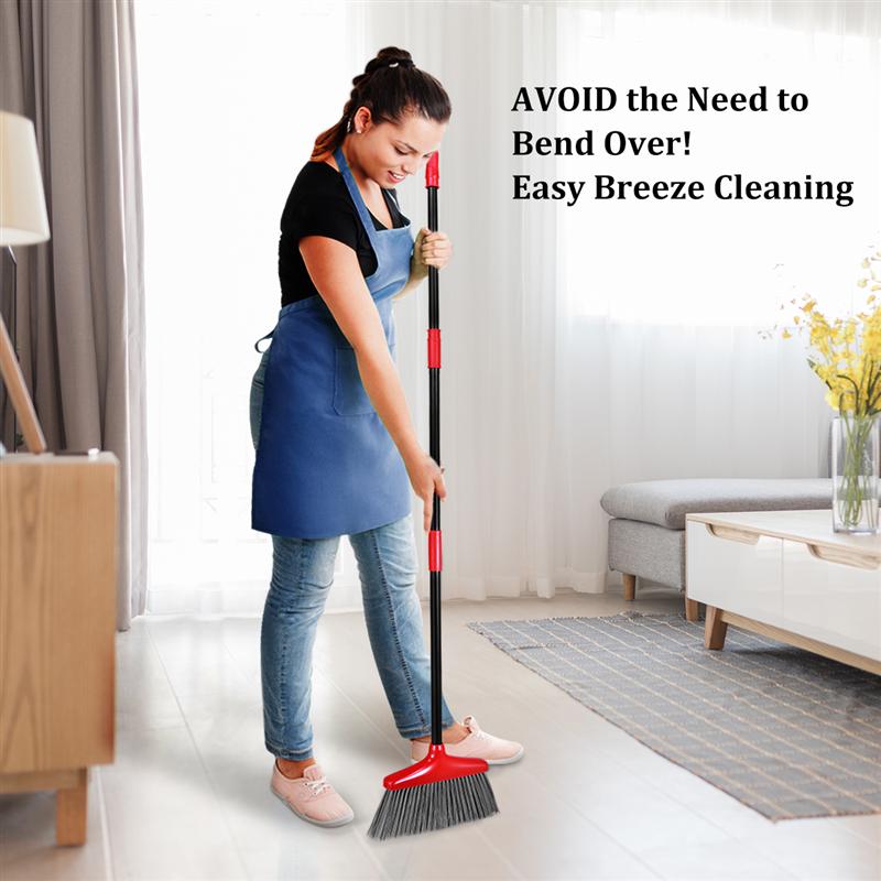 Broom and Dustpan Set Upright Standing Dust Pan With Extendable Broomstick Cleaning Brush Broom Dustpan Set for Home