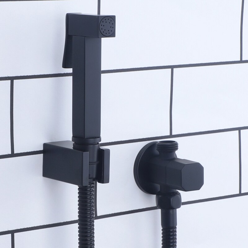 Bidet Mixer Faucets Black Brass Single Cold Toilet Corner Valve Handheld Sprayer Hygienic Shower Head Wash Car Pet Airbrush Taps: Style 3
