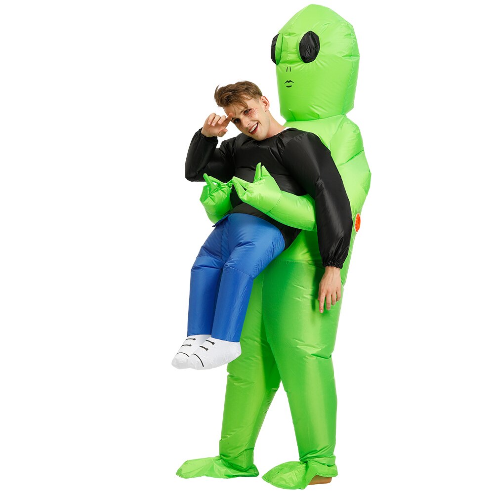 Inflatable Costume green alien Adult kids Funny Blow Up Suit Party Fancy Dress unisex party costumes Halloween Costume