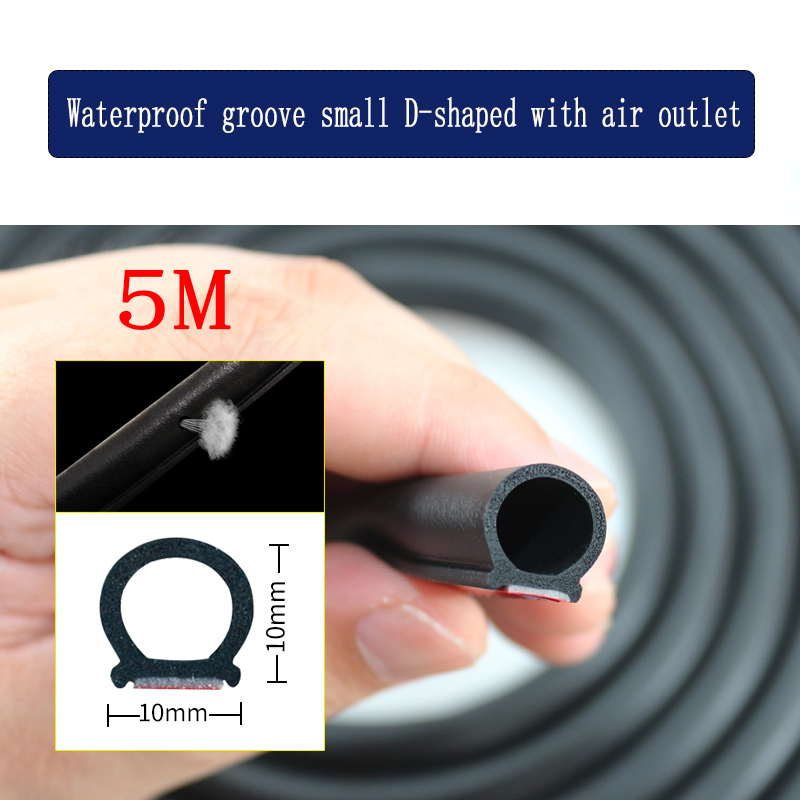 5M Grote/Kleine D Auto Afdichting Strip Auto Deur Frame Geluidsisolatie Rubber Strip Speciale Kleine Auto Vrachtwagen Waterdichte Deur Naad: LIGHT BLUE