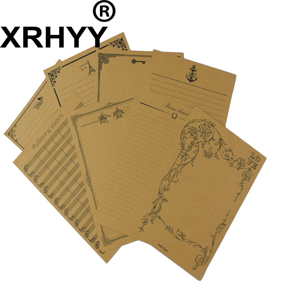 8 Sheets Letter Writing Stationery Paper Ink Painting Classic Vintage Retro Style Antique Office Paper Letter