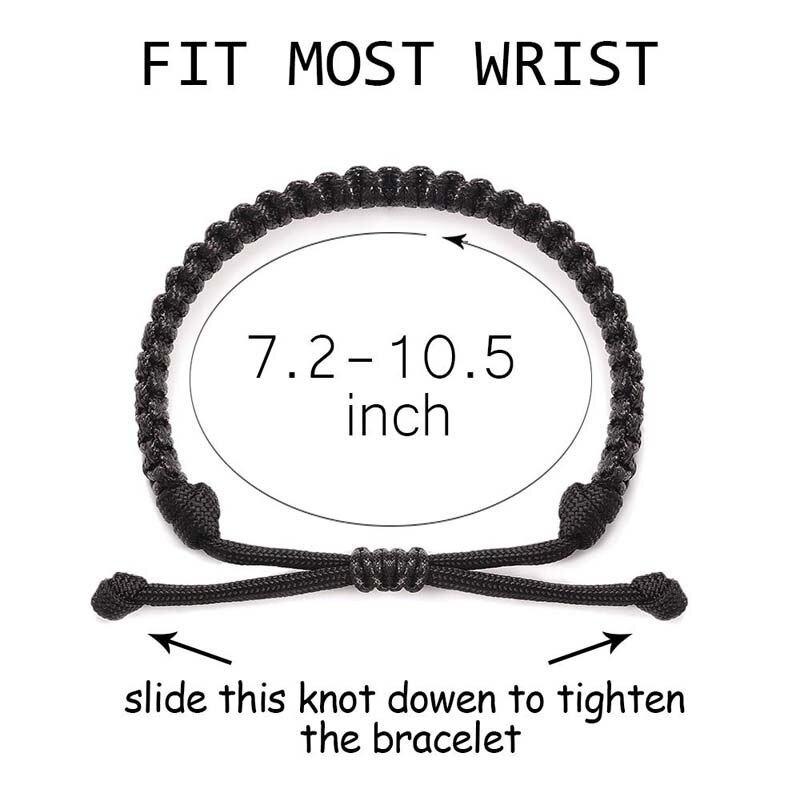 1Pcs Handgemaakte Gevlochten Unisex Vriendschap Afstand Bijpassende Bff Paracord Touw Wax String Armband