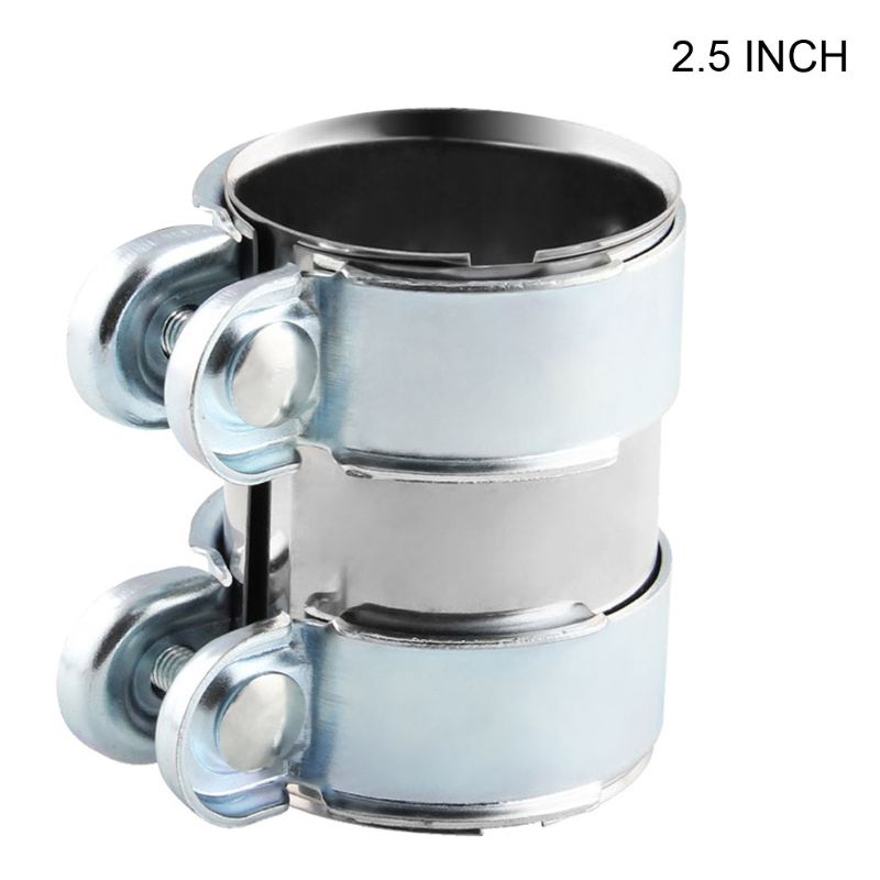 Automotive Universal 2/2.5 Inch Exhaust Band Clamp Stainless Steel Lap Joint for Muffler Catback Pipe Connector Repair